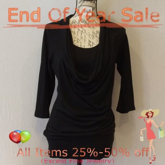 Jennie & Marlis Tops - Jennie & Marlins Stretchy Sweater with vowel neck